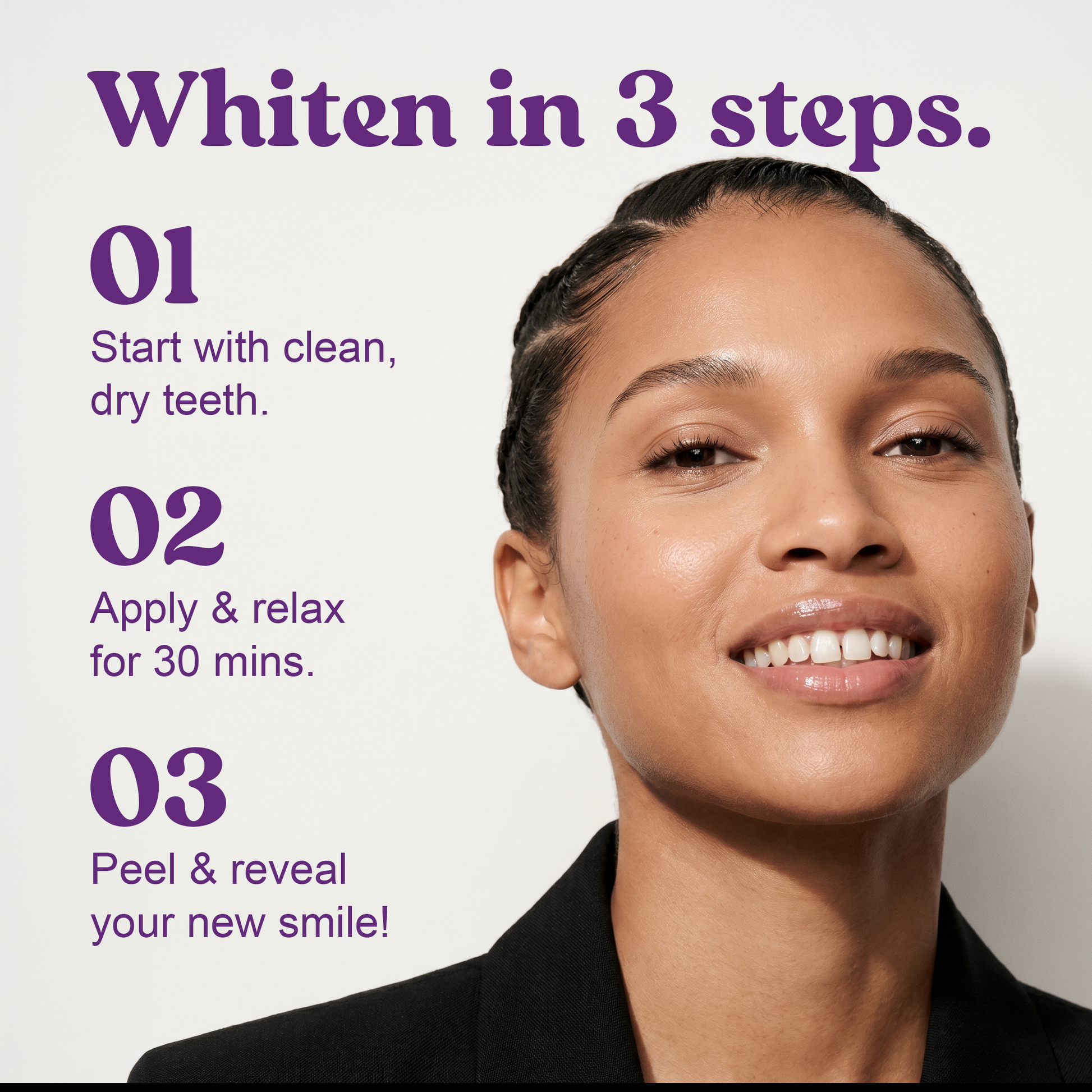 Healthy Purple Whitening Strips for Teeth - 28 Strips - Teeth Whitening Strips with PAP+ & Nano Hydroxyapatite - Enamel Safe, Low Sensitivity, Removes Stains Fast Dentagum